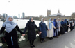 Muslim women form human chain after Westminster terror attack